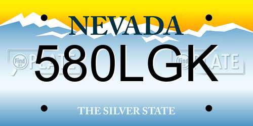 580LGK Nevada License Plate