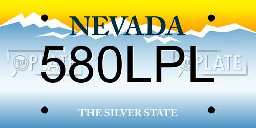 580LPL Nevada License Plate