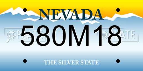 580M18 Nevada License Plate