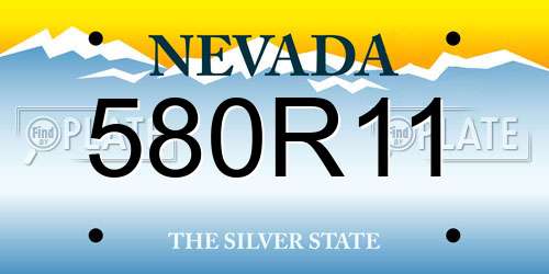 580R11 Nevada License Plate