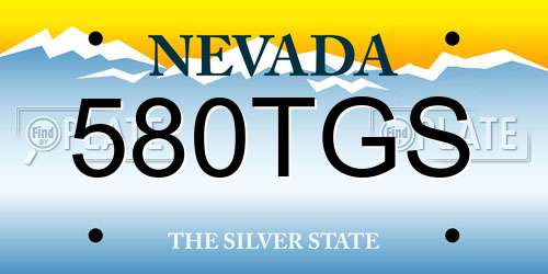 580TGS Nevada License Plate