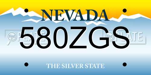 580ZGS Nevada License Plate