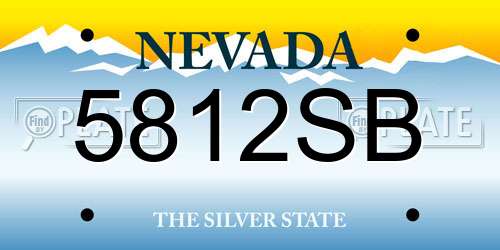 5812SB Nevada License Plate