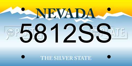 5812SS Nevada License Plate