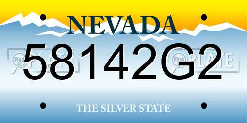 58142G2 Nevada License Plate