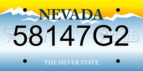 58147G2 Nevada License Plate