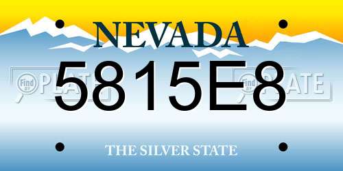 5815E8 Nevada License Plate