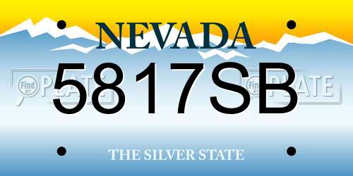 5817SB Nevada License Plate