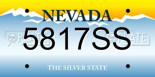 5817SS Nevada License Plate
