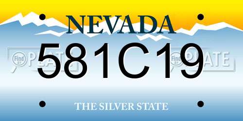 581C19 Nevada License Plate