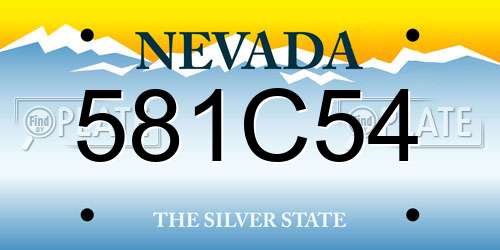 581C54 Nevada License Plate