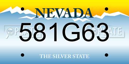 581G63 Nevada License Plate