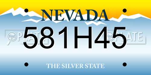 581H45 Nevada License Plate