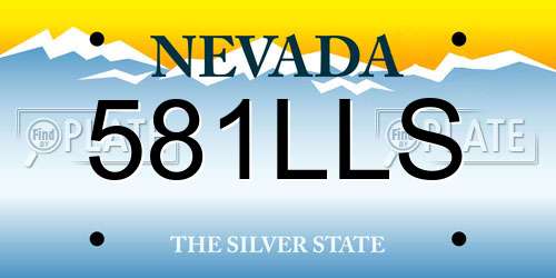 581LLS Nevada License Plate
