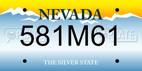 581M61 Nevada License Plate