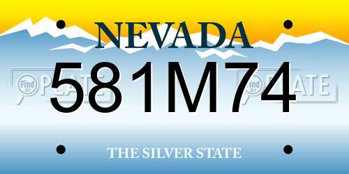 581M74 Nevada License Plate