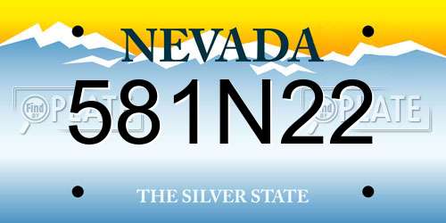 581N22 Nevada License Plate