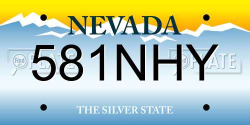 581NHY Nevada License Plate