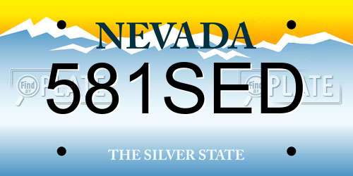 581SED Nevada License Plate