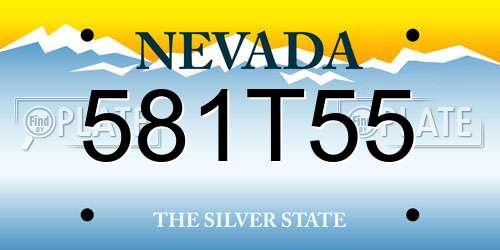 581T55 Nevada License Plate
