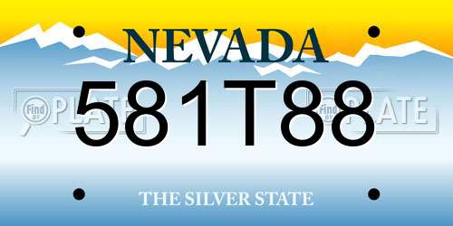 581T88 Nevada License Plate