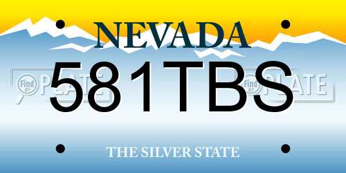 581TBS Nevada License Plate