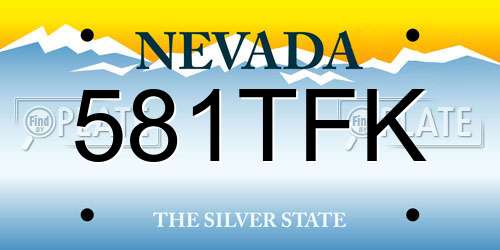 581TFK Nevada License Plate