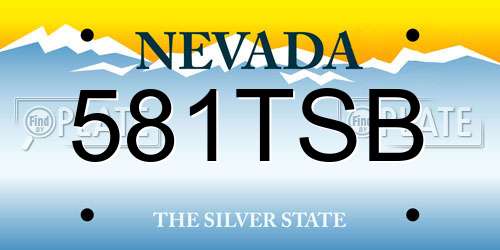 581TSB Nevada License Plate