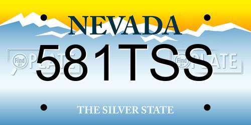 581TSS Nevada License Plate
