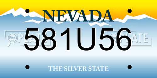 581U56 Nevada License Plate