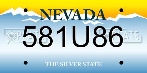 581U86 Nevada License Plate