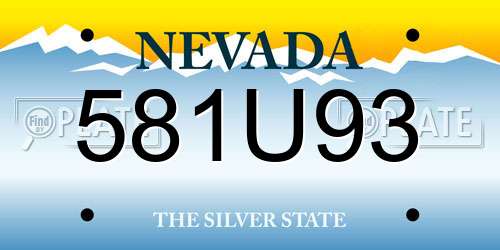 581U93 Nevada License Plate