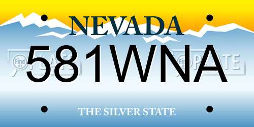 581WNA Nevada License Plate