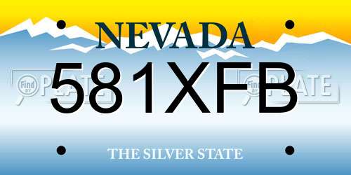 581XFB Nevada License Plate