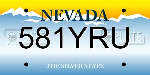 581YRU Nevada License Plate