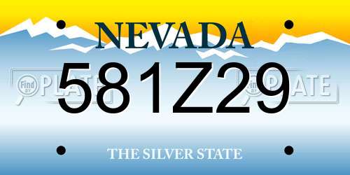 581Z29 Nevada License Plate
