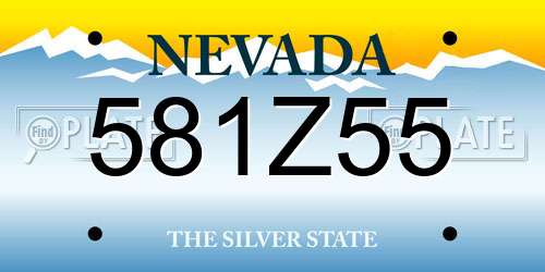 581Z55 Nevada License Plate