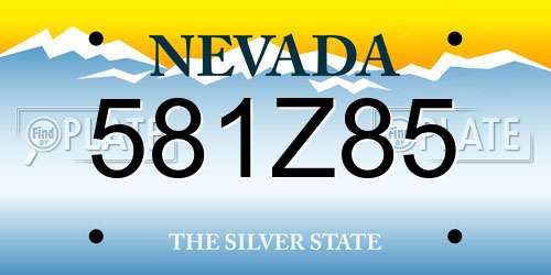 581Z85 Nevada License Plate