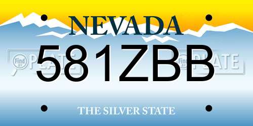 581ZBB Nevada License Plate