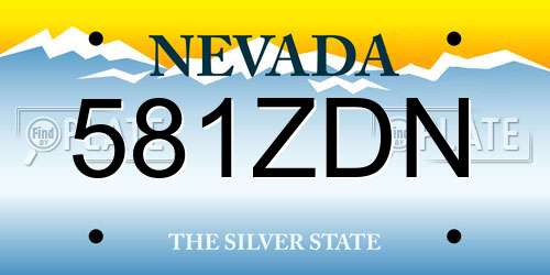 581ZDN Nevada License Plate