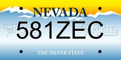 581ZEC Nevada License Plate
