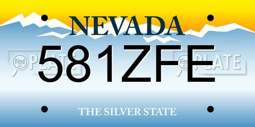 581ZFE Nevada License Plate
