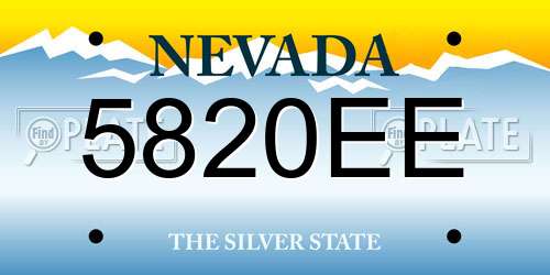 5820EE Nevada License Plate