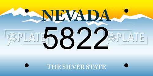 5822 Nevada License Plate