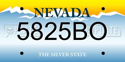 5825BO Nevada License Plate