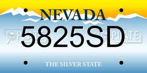 5825SD Nevada License Plate