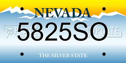 5825SO Nevada License Plate