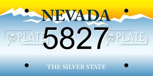 5827 Nevada License Plate