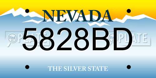 5828BD Nevada License Plate
