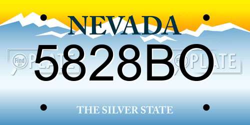 5828BO Nevada License Plate